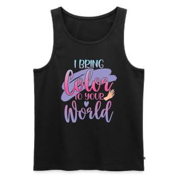 Ich Bringe Farbe In Deine Welt Nail Tech - Männer Premium Bio Tank Top - Schwarz - Vorne - AI Model Male 178 light (178cm)