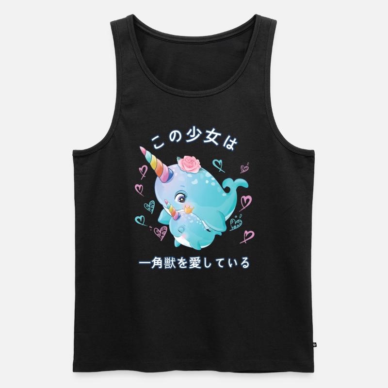 Narwal Liebe Mama Narwal - Männer Premium Bio Tank Top - Schwarz