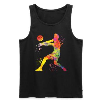 Volleyballspieler Kinder Beachvolleyball - Männer Premium Bio Tank Top - Schwarz - Vorne - Michal (187cm)