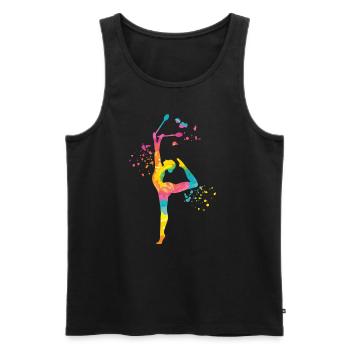 Gymnast with clubs Rhythmic gymnastics - Men's Premium Organic Tank Top - black - Front - Michal (187cm)