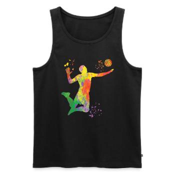 Volleyball players children beach volleyball - Men's Premium Organic Tank Top - black - Front - Michal (187cm)