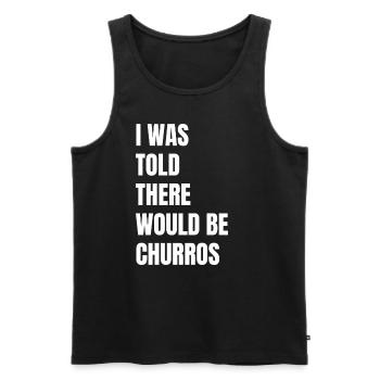 On m’a dit qu’il y aurait des churros - Débardeur bio Premium Homme - noir - Devant - AI Model Male 178 light (178cm)