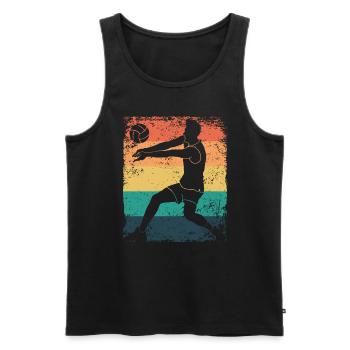 Volleyball Joueur Retro Beach Volleyball - Débardeur bio Premium Homme - noir - Devant - Michal (187cm)