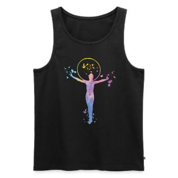 Gymnaste avec des clubs Gymnastique rythmique - Débardeur bio Premium Homme - noir - Devant - AI Model Male 178 light (178cm)