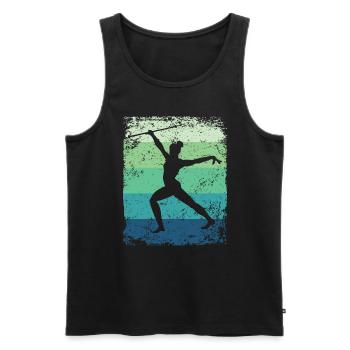 Gymnaste Baton Gymnastique Rythmique Rétro - Débardeur bio Premium Homme - noir - Devant - Michal (187cm)
