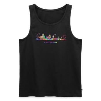 Amsterdam Skyline Amsterdam - Débardeur bio Premium Homme - noir - Devant - Michal (187cm)