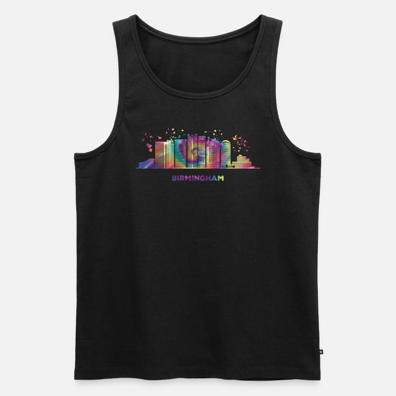 Birminghamer Skyline Birmingham - Männer Premium Bio Tank Top - Schwarz