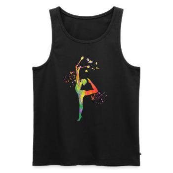 Gymnast with clubs Rhythmic gymnastics - Men's Premium Organic Tank Top - black - Front - Michal (187cm)