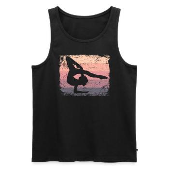 Gymnaste Gymnaste Gymnastique Rythmique Rétro - Débardeur bio Premium Homme - noir - Devant - Michal (187cm)