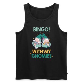 Bingo avec mes gnomies Bingo drôle - Débardeur bio Premium Homme - noir - Devant - AI Model Male 178 light (178cm)