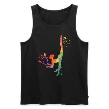 Gymnast with clubs Rhythmic gymnastics - Men's Premium Organic Tank Top - black - Front - Michal (187cm)