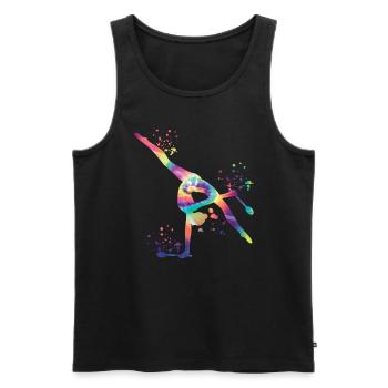 Gymnast with clubs Rhythmic gymnastics - Men's Premium Organic Tank Top - black - Front - Michal (187cm)