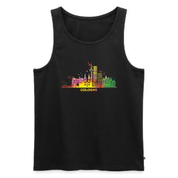 Kölner Skyline Bunt Stadtbild Köln - Männer Premium Bio Tank Top - Schwarz - Vorne - Michal (187cm)