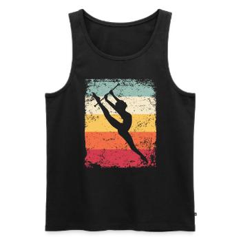 Gymnaste Baton Gymnastique Rythmique Rétro - Débardeur bio Premium Homme - noir - Devant - Michal (187cm)