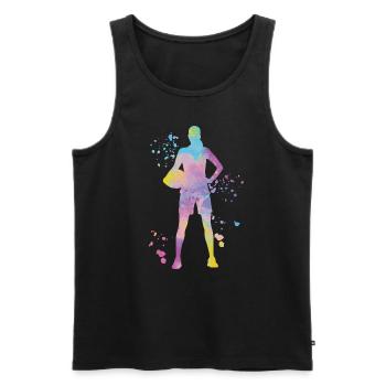 Volleyball players children beach volleyball - Men's Premium Organic Tank Top - black - Front - Michal (187cm)
