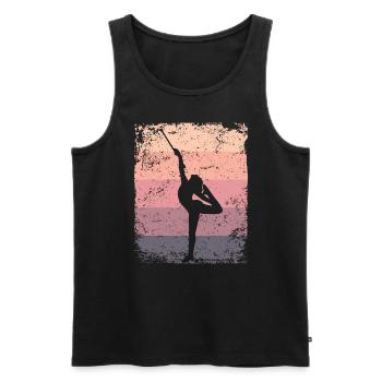 Gymnaste Baton Gymnastique Rythmique Rétro - Débardeur bio Premium Homme - noir - Devant - Michal (187cm)