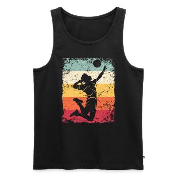 Volleyball Player Retro Beach Volleyball - Men's Premium Organic Tank Top - black - Front - Michal (187cm)