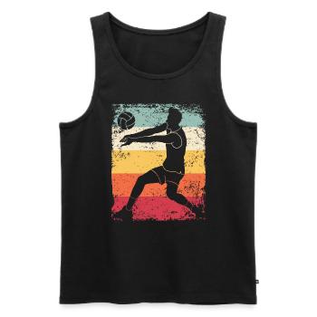 Volleyball Player Retro Beach Volleyball - Men's Premium Organic Tank Top - black - Front - Michal (187cm)
