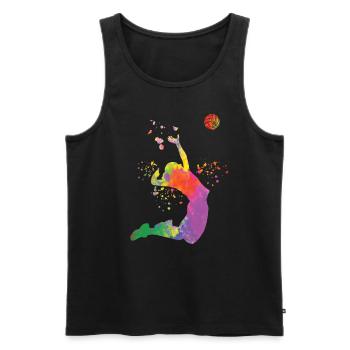 Volleyball players children beach volleyball - Men's Premium Organic Tank Top - black - Front - Michal (187cm)