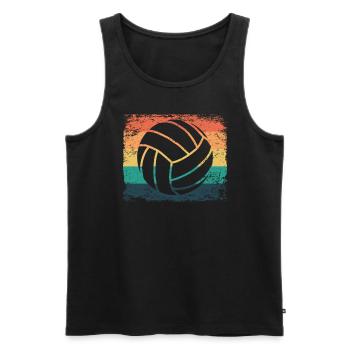 Volleyball Joueur Retro Beach Volleyball - Débardeur bio Premium Homme - noir - Devant - Michal (187cm)