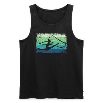 Gymnaste Gymnaste Gymnastique Rythmique Rétro - Débardeur bio Premium Homme - noir - Devant - Michal (187cm)