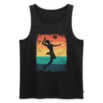 Volleyball Player Retro Beach Volleyball - Men's Premium Organic Tank Top - black - Front - Michal (187cm)
