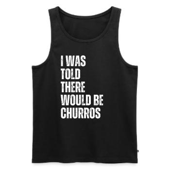 On m’a dit qu’il y aurait des churros - Débardeur bio Premium Homme - noir - Devant - AI Model Male 178 light (178cm)
