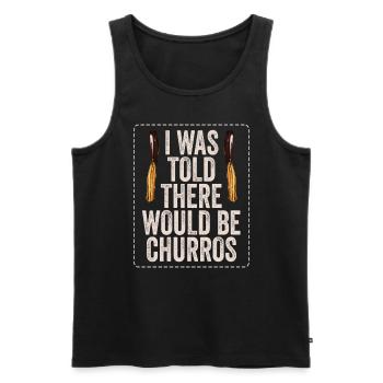 On m’a dit qu’il y aurait des churros - Débardeur bio Premium Homme - noir - Devant - Michal (187cm)