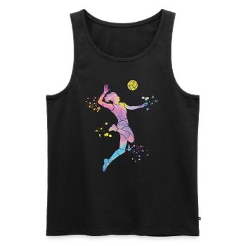 Volleyball players children beach volleyball - Men's Premium Organic Tank Top - black - Front - Michal (187cm)