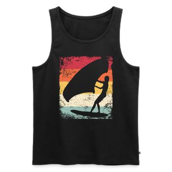 Flügelfolie Wingsurfing Retro-folie Flügel - Männer Premium Bio Tank Top - Schwarz - Vorne - AI Model Male 178 light (178cm)