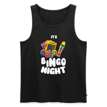 C’est bingo nuit bingo tie bingo - Débardeur bio Premium Homme - noir - Devant - AI Model Male 178 light (178cm)