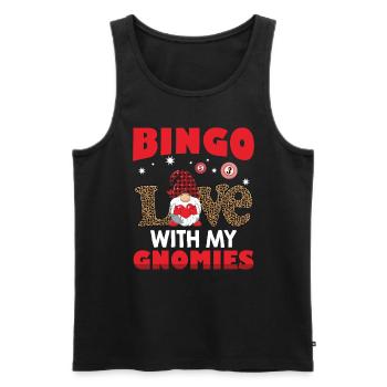 Bingo Love With My Gnomies Leo Bingo - Men's Premium Organic Tank Top - black - Front - AI Model Male 178 light (178cm)