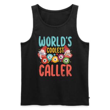 The coolest bingo caller in the world - Bingo - Men's Premium Organic Tank Top - black - Front - AI Model Male 178 light (178cm)