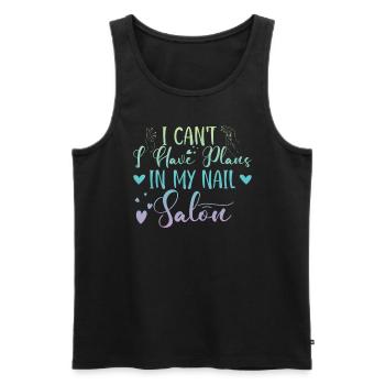 Ich Kann Nicht Habe Pläne In Meinem Nagelstudio - Männer Premium Bio Tank Top - Schwarz - Vorne - Michal (187cm)
