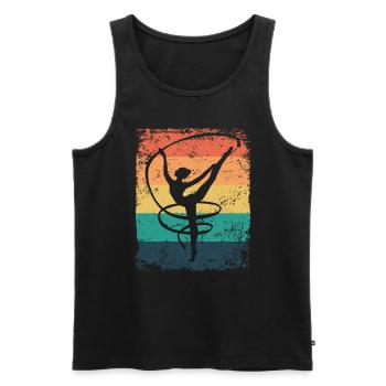 Gymnaste Gymnaste Gymnastique Rythmique Rétro - Débardeur bio Premium Homme - noir - Devant - Michal (187cm)