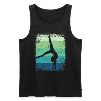 Gymnaste Gymnaste Gymnastique Rythmique Rétro - Débardeur bio Premium Homme - noir - Devant - Michal (187cm)