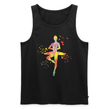 Ballet Dancer Colorsplash Ballerina - Men's Premium Organic Tank Top - black - Front - Michal (187cm)