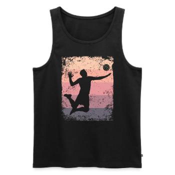 Volleyball Player Retro Beach Volleyball - Men's Premium Organic Tank Top - black - Front - Michal (187cm)