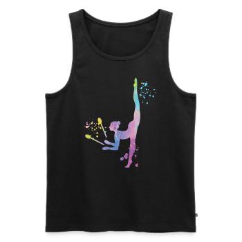Gymnast with clubs Rhythmic gymnastics - Men's Premium Organic Tank Top - black - Front - Michal (187cm)