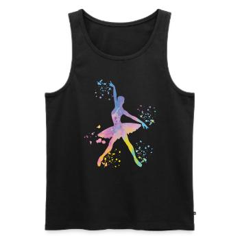 Ballet Dancer Colorsplash Ballerina - Men's Premium Organic Tank Top - black - Front - Michal (187cm)