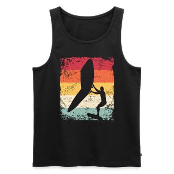 Flügelfolie Wingsurfing Retro-folie Flügel - Männer Premium Bio Tank Top - Schwarz - Vorne - AI Model Male 178 light (178cm)