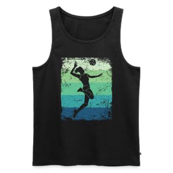 Volleyball Player Retro Beach Volleyball - Men's Premium Organic Tank Top - black - Front - Michal (187cm)