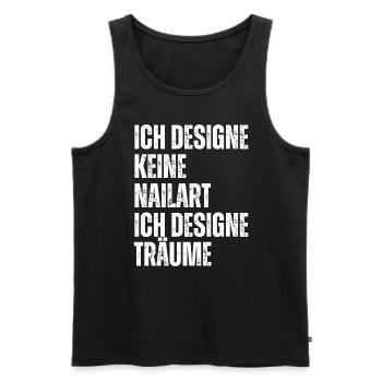 Ich designe keine Nailart Nageldesignerin - Männer Premium Bio Tank Top - Schwarz - Vorne - Michal (187cm)