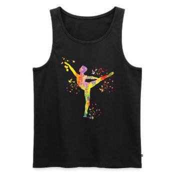 Ballet Danseur Colorsplash Man Ballerino - Débardeur bio Premium Homme - noir - Devant - Michal (187cm)