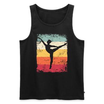 Ballett Tänzer Vintage Mann Ballerino - Männer Premium Bio Tank Top - Schwarz - Vorne - AI Model Male 178 light (178cm)