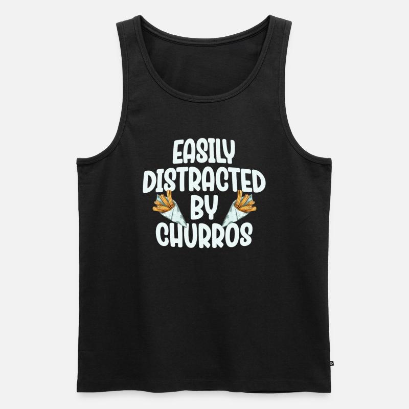Leicht Ablenkbar Durch Churros - Männer Premium Bio Tank Top - Schwarz