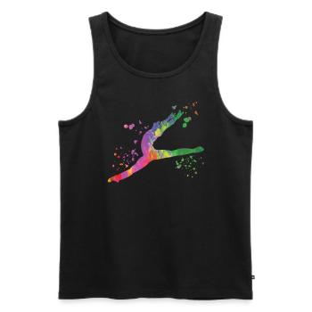Ballet Danseur Colorsplash Man Ballerino - Débardeur bio Premium Homme - noir - Devant - Michal (187cm)