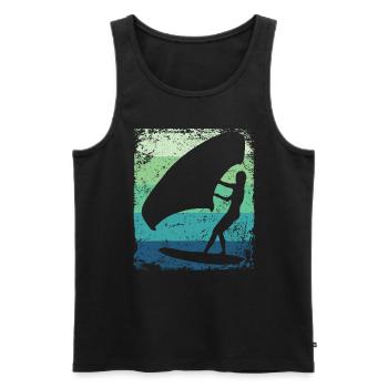 Flügelfolie Wingsurfing Retro-folie Flügel - Männer Premium Bio Tank Top - Schwarz - Vorne - AI Model Male 178 light (178cm)