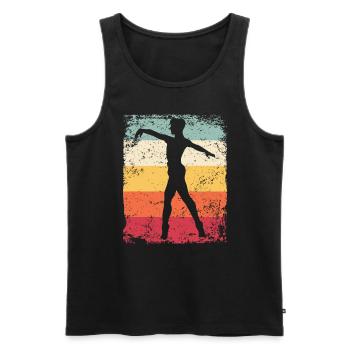 Ballett Tänzer Vintage Mann Ballerino - Männer Premium Bio Tank Top - Schwarz - Vorne - AI Model Male 178 light (178cm)