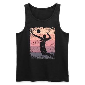 Volleyball Player Retro Beach Volleyball - Men's Premium Organic Tank Top - black - Front - Michal (187cm)